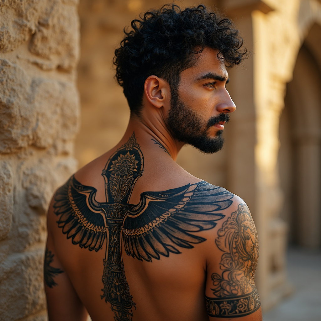 AI-generated photo: Photorealistic photography of a 30 years old Middle-Eastern man with a fuller build, featuring a mes...