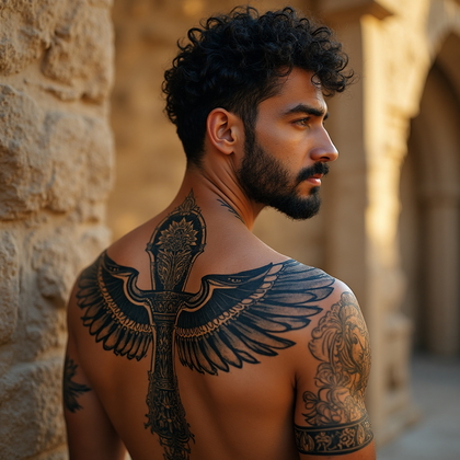 AI-generated photo: Photorealistic photography of a 30 years old Middle-Eastern man with a fuller build, featuring a mes...