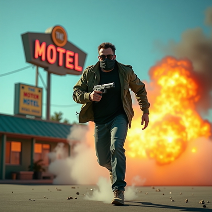 AI-generated photo: 1) Main person detection - Primary subject: Yes, a single adult person is the clear focal point. - A...