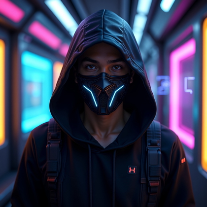 AI-generated photo: Photorealistic gaming avatar portrait photograph. The subject is captured in a close-up portrait ins...