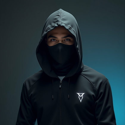 AI-generated photo: Photorealistic gaming avatar portrait photograph. The subject is captured from the waist up in a min...