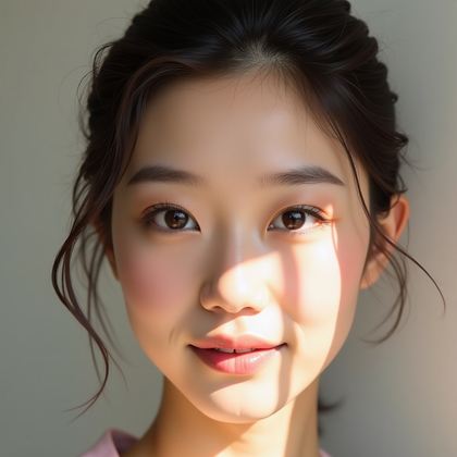 AI-generated photo: Photorealistic beauty photography. Tight horizontal crop focused only on the eye area and brows, wit...