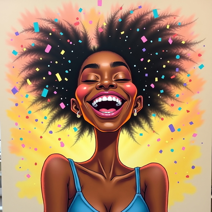 AI-generated photo: Chalk pastel caricature on sanded toned paper featuring an off-center bust leaning forward with shou...