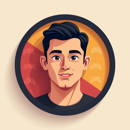 AI-generated photo: Stylized digital illustration. Minimalist gaming avatar portrait framed inside a perfect rounded squ...