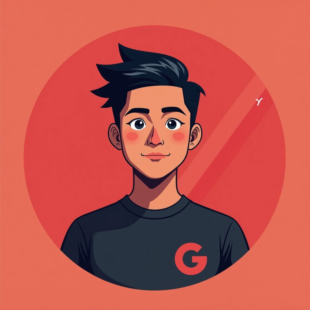 AI-generated photo: Stylized digital illustration. A highly optimized minimalist gaming avatar portrait created specific...
