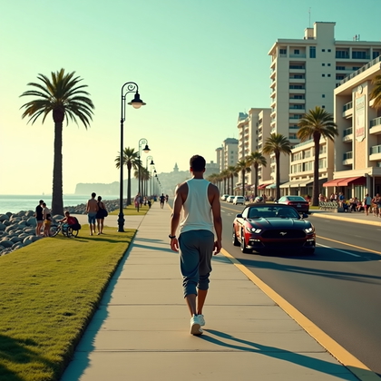 AI-generated photo: 1) Main person detection - Primary subject: Yes—one person is the clear focal point, centered in the...