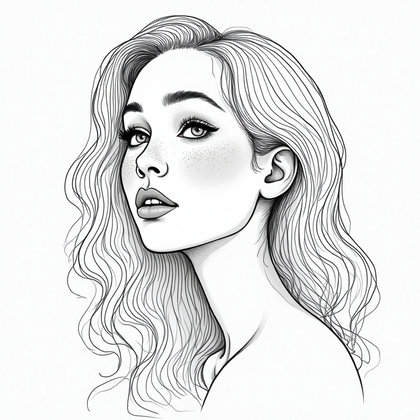 AI-generated photo: **Line Art illustration**: Design an avatar that embodies a moment of contemplation and introspectio...