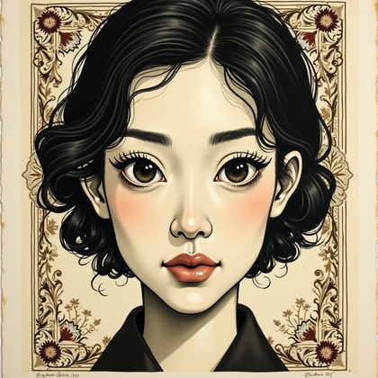 AI-generated photo: Hand-pulled stone lithograph caricature print with grainy tusche washes and bold grease-pencil conto...