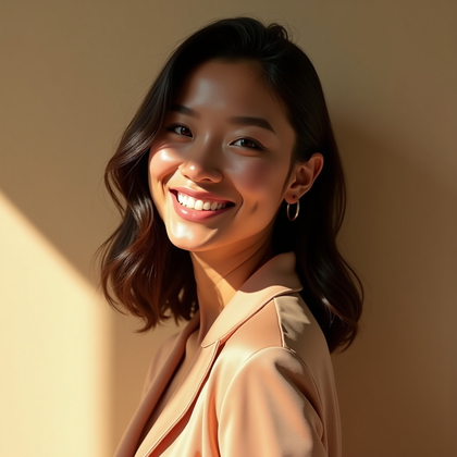 AI-generated photo: Photorealistic studio portrait photography with a confident, magnetic vibe for dating profiles: a wa...