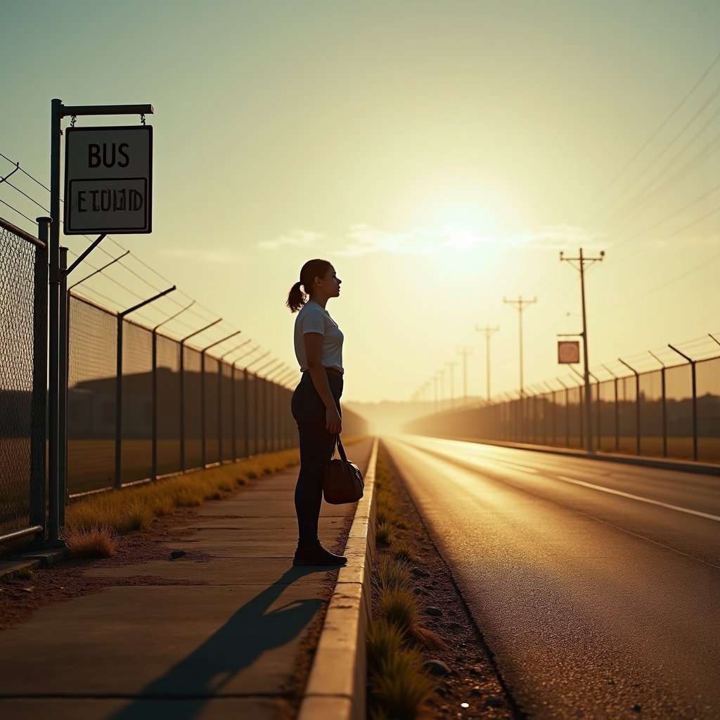 AI-generated photo: Photorealistic cinematic-portrait photograph composed in a wide horizontal frame, with the person st...