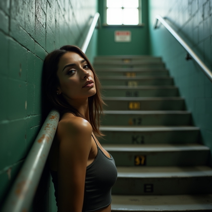 AI-generated photo: Photorealistic intake photography, editorial-style side-profile intake shot staged in an institution...