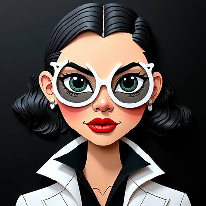 AI-generated photo: Cut-paper collage caricature with layered torn cardstock, metallic foil, and holographic film accent...