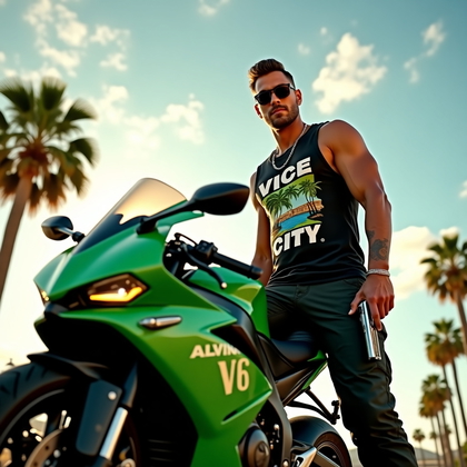 AI-generated photo: Primary subject and pose: - A single adult person is the clear focal point, positioned to the right ...