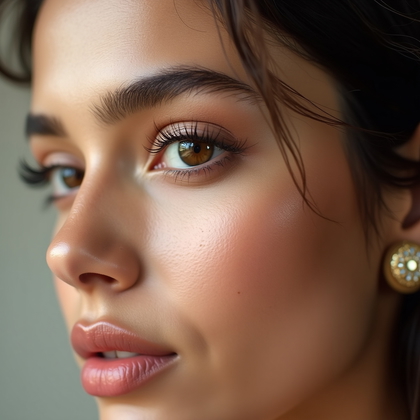 AI-generated photo: Photorealistic beauty photography. An extreme macro-style beauty shot where the frame is almost enti...