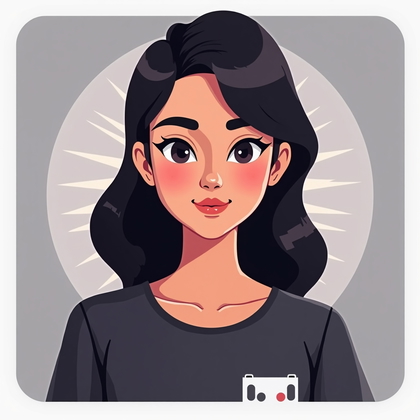 AI-generated photo: Stylized digital illustration. A hyper-clean, minimalist gaming avatar portrait framed in a perfect ...