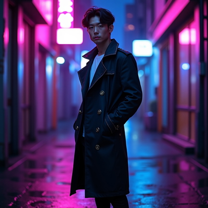 AI-generated photo: Photorealistic portrait photography. A standing astro portrait of a person in a long, form-fitting t...