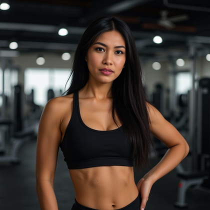 AI-generated photo: Captivating portrait of a confident athlete in a s...