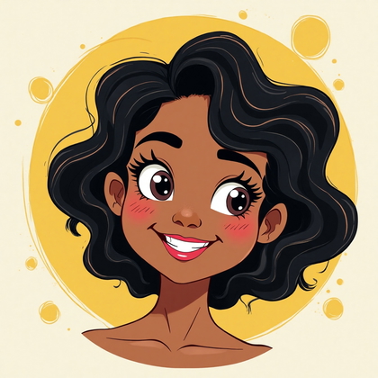 AI-generated photo: Line Art illustration: Render an avatar with a playful expression, characterized by upward-curving l...