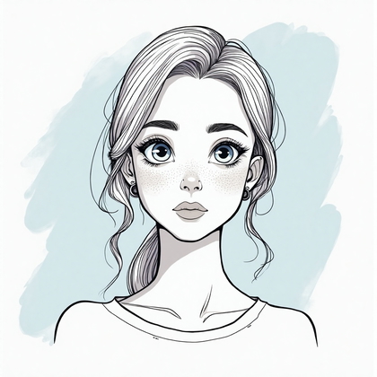AI-generated photo: Line Art illustration: Design an avatar that captures a thoughtful expression. Utilize delicate, flo...