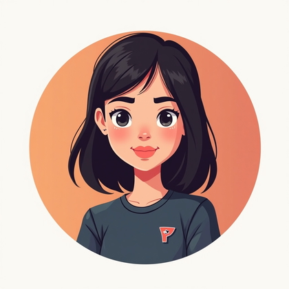 AI-generated photo: Stylized digital illustration. Clean minimalist gaming avatar portrait designed explicitly for tiny ...