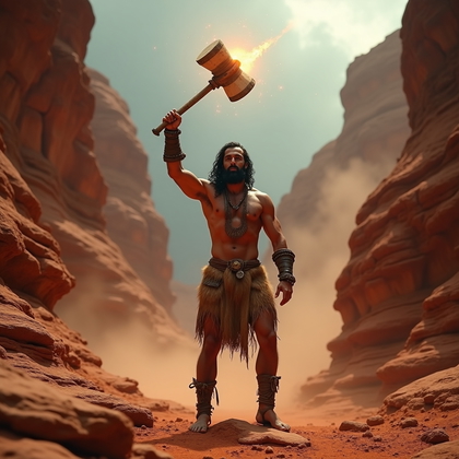 AI-generated photo: Photorealistic lifestyle photography in a red-rock canyon under brooding storm clouds, dust plumes b...