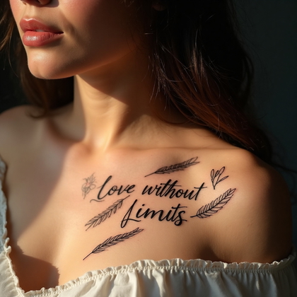 AI-generated photo: Photorealistic photography highlighting a woman's shoulder adorned with a graceful line art tattoo o...
