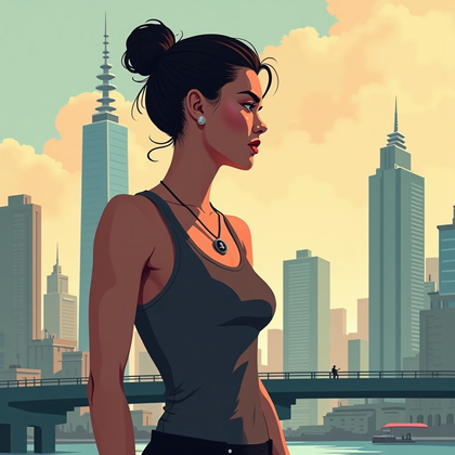 AI-generated photo: Main person detection: - Primary subject: Yes, a single person is the clear focal point in a stylize...