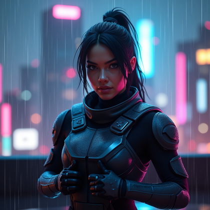 AI-generated photo: Photorealistic gaming character portrait photography. The avatar is framed from mid-torso up in a ra...