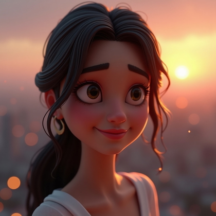 AI-generated photo: Stylized 3D game-rendered portrait, medium-close shot of a gaming avatar showing a soft, empathetic,...
