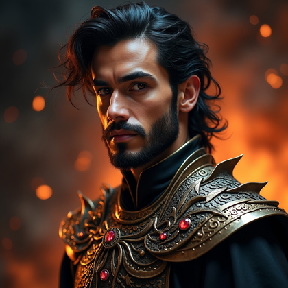 AI-generated photo: Photorealistic cosplay portrait photography. Vertical bust portrait inspired by a high-fantasy drago...