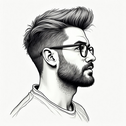 AI-generated photo: Line art illustration. Develop a clean and elegant avatar focused on texture and grain, highlighting...