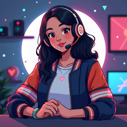 AI-generated photo: Stylized digital illustration portrait. A torso-up composition showing the character leaning slightl...