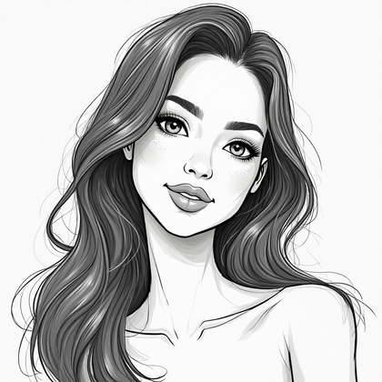 AI-generated photo: **Line Art illustration**: Craft an avatar that reflects an expression of serene confidence. Delicat...