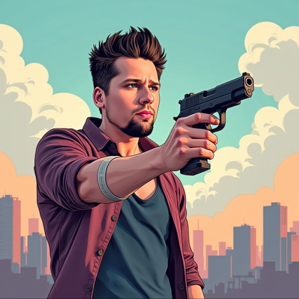 AI-generated photo: Overview and style - A stylized, illustrated portr...