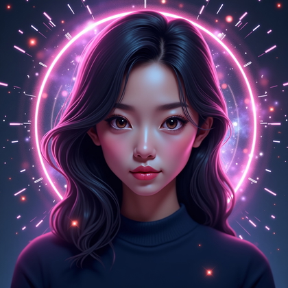 AI-generated photo: Stylized digital painting. A bold, heroic avatar portrait with the face centered and cropped for a s...