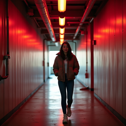 AI-generated photo: Photorealistic professional sports photography of a solo rookie emerging through a light mid-tunnel ...