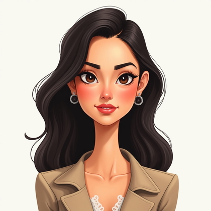 AI-generated photo: Airbrush illustration. A centered, chest-up caricature is sprayed on hot-press board with frisket-ma...