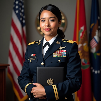 AI-generated photo: Photorealistic formal studio and ceremonial hybrid portrait photography, designed as a premium keeps...