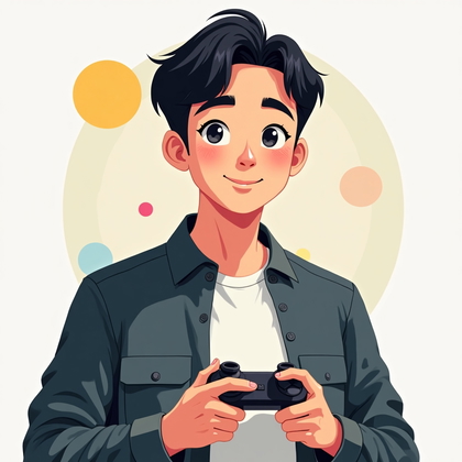 AI-generated photo: Stylized digital illustration portrait. The character is centered in a vertical composition with a s...