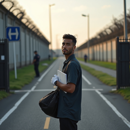 AI-generated photo: Photorealistic lifestyle-documentary portrait photograph capturing the exact moment of release at th...